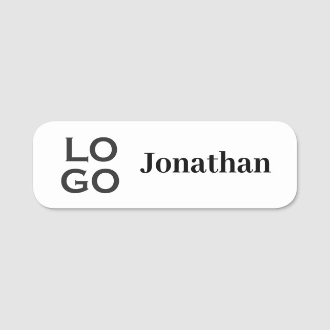 Company or Business Logo Employee Name Tag (Front)