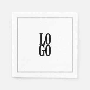 Company or Business Logo with Frame on White Napkin