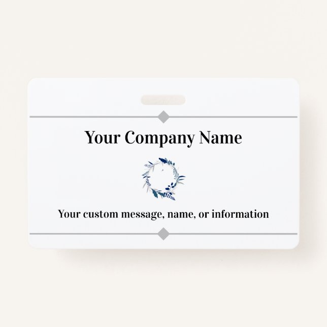 Company or Business Name and Logo Professional Badge (Front)