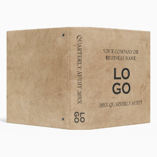 Company or Business Records Logo Rustic Parchment Binder