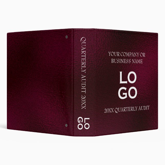 Company or Business Records with Logo Burgundy Binder (Background)