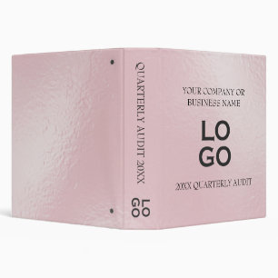 Company or Business Records with Logo Pink Foil Binder