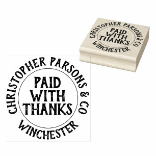 Company Paid With Thanks Rubber Stamp