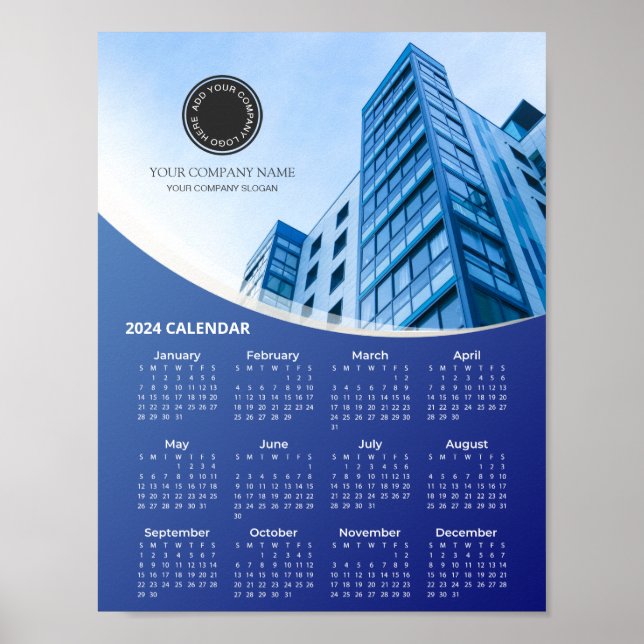 Company Photo and Logo 2024 Calendar | Poster (Front)