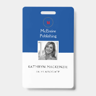 Company Photo Logo Blue Vertical Badge