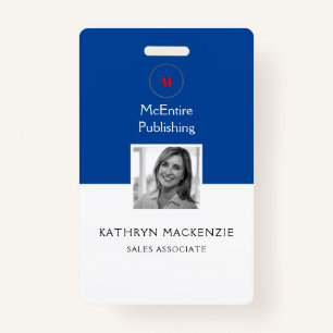 Company Photo Logo Blue Vertical Badge