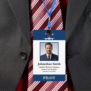 Company Photo Security ID Aviation Airline Pilot Badge