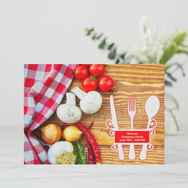 Company Picnic Gathering  Invitation (Standing Front)