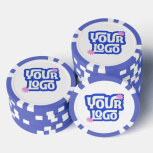 Company Poker Night Logo Custom Logo Blue Chips