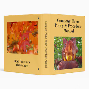 Company Policies Procedures Manual binder Irises