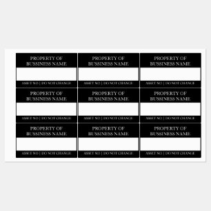 Company Property Black Corporate Asset Label
