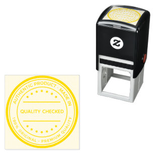 Company Quality Checked Yellow Ink Manufacturing Self-inking Stamp