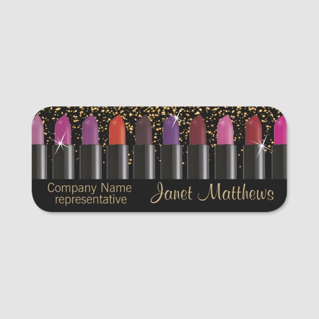 Company Representative with Colourful Lipsticks  Name Tag (Front)