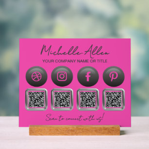 Company Social Media QR Codes Acrylic Sign