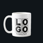 Company Square Logo and Business Name Coffee Mug<br><div class="desc">Introducing our versatile and professional coffee mug, designed to showcase your business with style. This mug features a company logo placeholder, allowing you to effortlessly display your brand identity. Additionally, a customizable section is included, where you can proudly add your business name, creating a personalized and polished look that represents...</div>