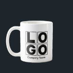 Company Square Logo and Business Name Coffee Mug<br><div class="desc">Introducing our versatile and professional coffee mug, designed to showcase your business with style. This mug features a company logo placeholder, allowing you to effortlessly display your brand identity. Additionally, a customizable section is included, where you can proudly add your business name, creating a personalized and polished look that represents...</div>