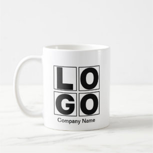 Company Square Logo and Business Name Coffee Mug