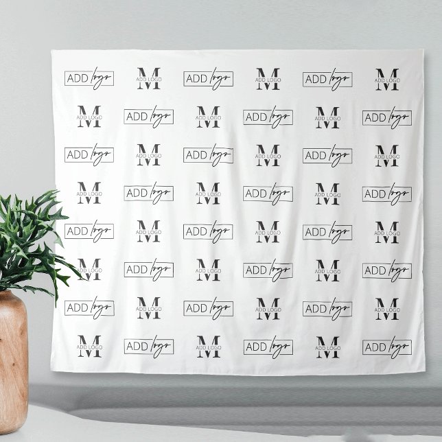Company Step Repeat Two Logo Large Backdrop Banner Tapestry (Creator Uploaded)