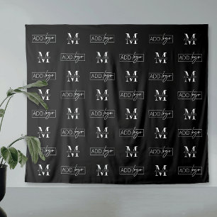 Company Step Repeat Two Logo Large Black Banner Tapestry