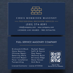Company Stone Masonry QR Code Business Card