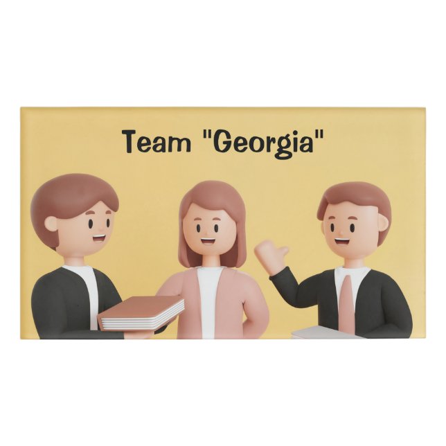 Company Team Personalized Group Participant Name Tag (Front)