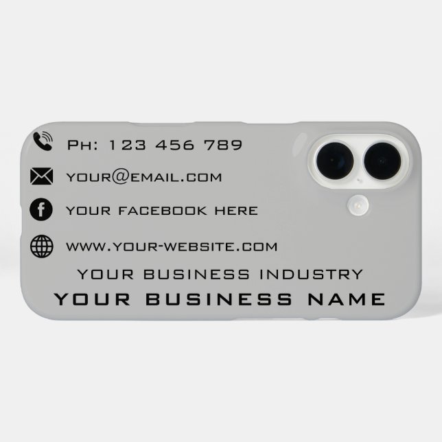Company Text Info Your Business Card iPhone Case (Back (Horizontal))