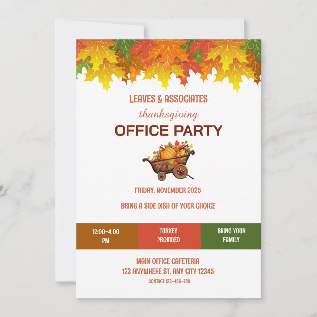 Company Thanksgiving Office Party Invitation (Front)