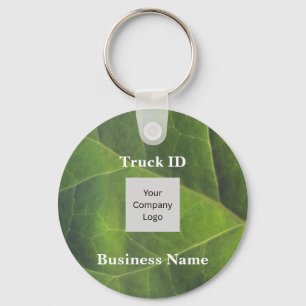 Company Vehicle ID Green Leaf Employee Keychain