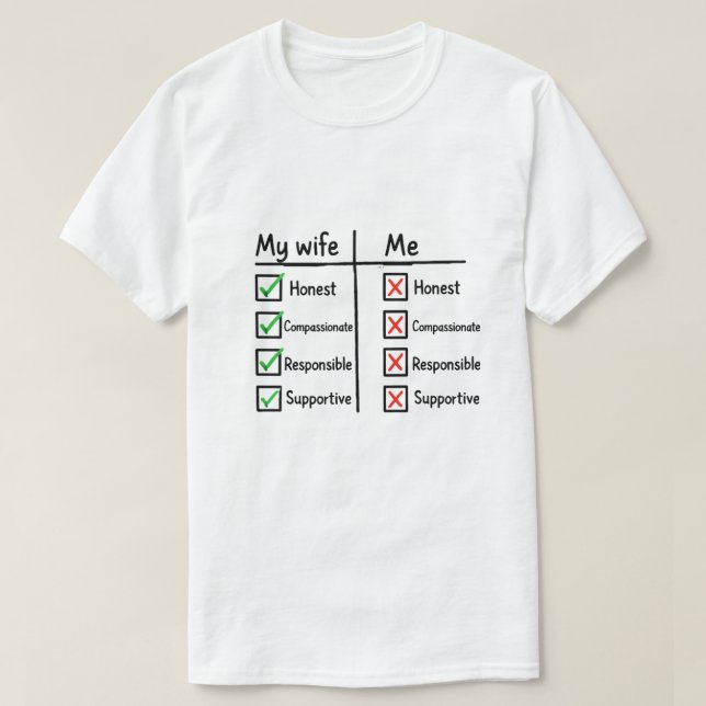 Comparison chart between husband and wifeT-Shirt T-Shirt (Design Front)