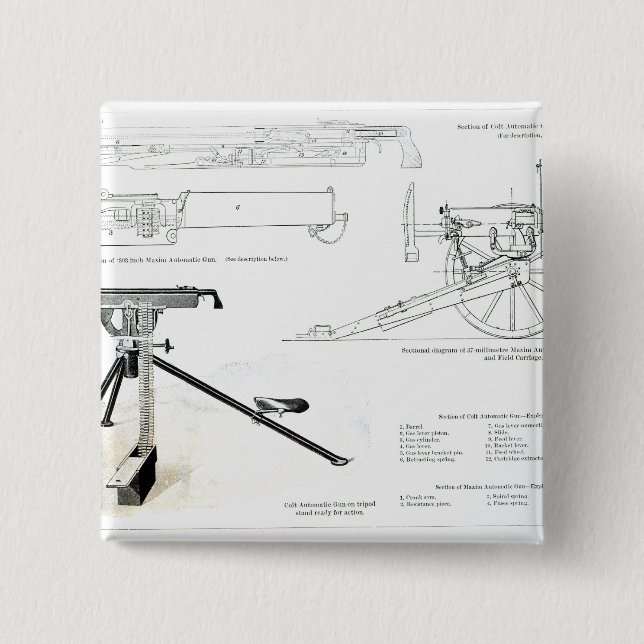 Comparison of the Colt Automatic Gun 2 Inch Square Button (Front)