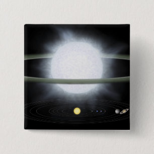 Comparison of the size of a hypergiant star 2 inch square button