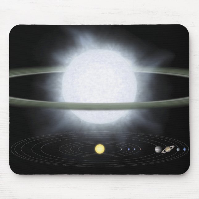 Comparison of the size of a hypergiant star mouse pad (Front)