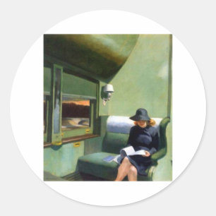 Compartment C Car Edward Hopper Classic Round Sticker