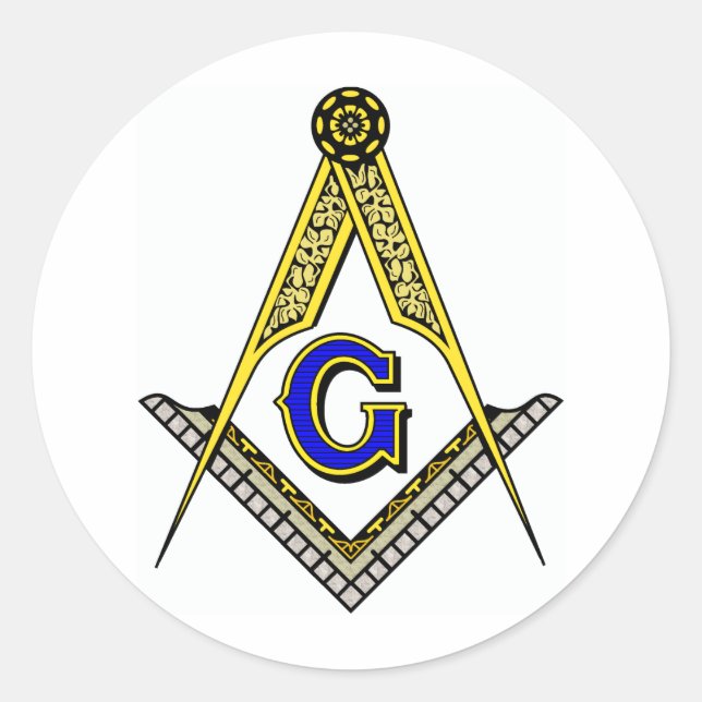 Compass and Square Classic Round Sticker (Front)