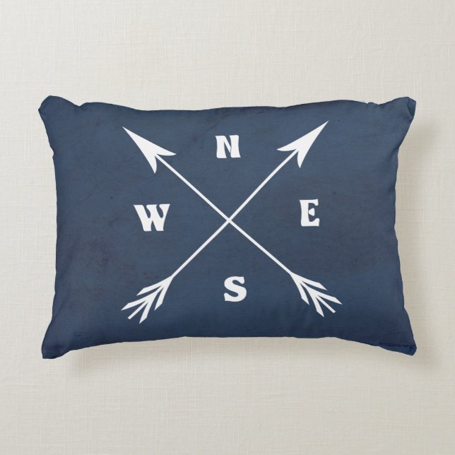 Compass arrows decorative pillow (Front)