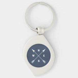Compass arrows keychain