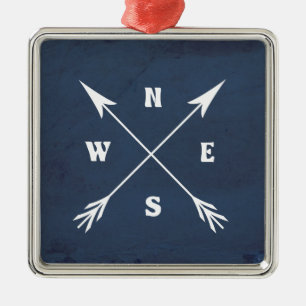 Compass arrows metal ornament