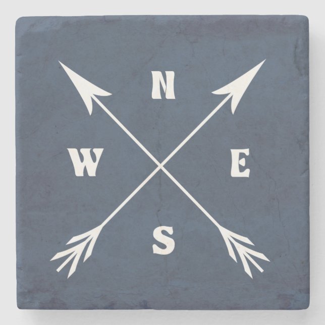 Compass arrows stone coaster (Front)