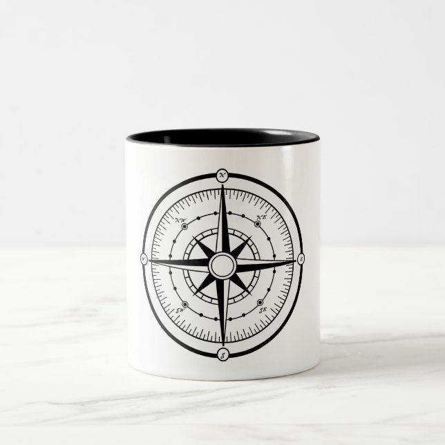 Compass BW Two-Tone Coffee Mug (Center)