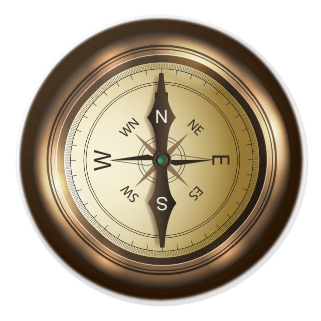 Compass Ceramic Drawer/Cabinet Knob (Front)