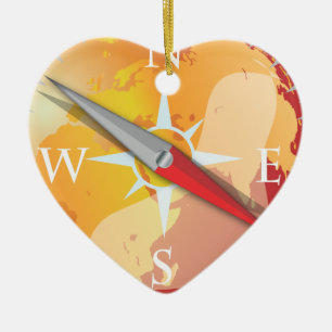 Compass Ceramic Ornament