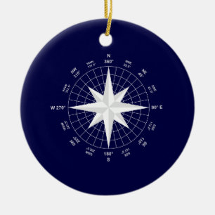 compass ceramic ornament