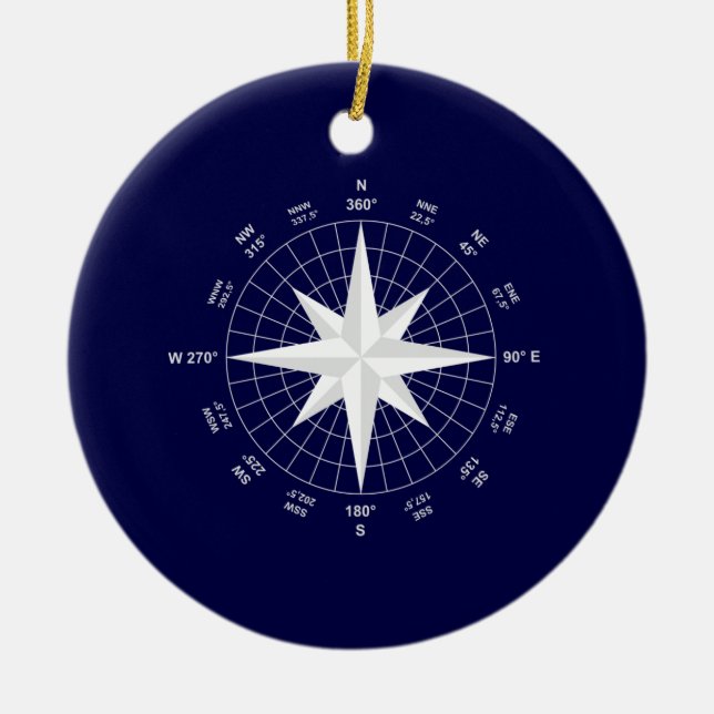 compass ceramic ornament (Front)
