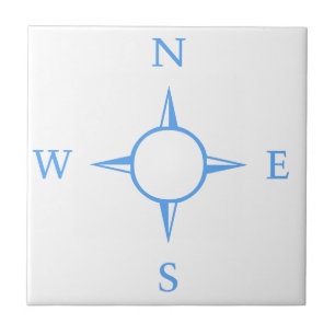 Compass Ceramic Tile, Small (4.25" x 4.25") Tile