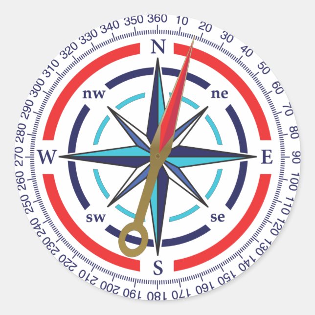 compass classic round sticker (Front)