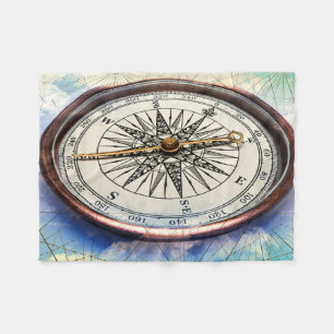 Compass Clouds Fleece Blanket