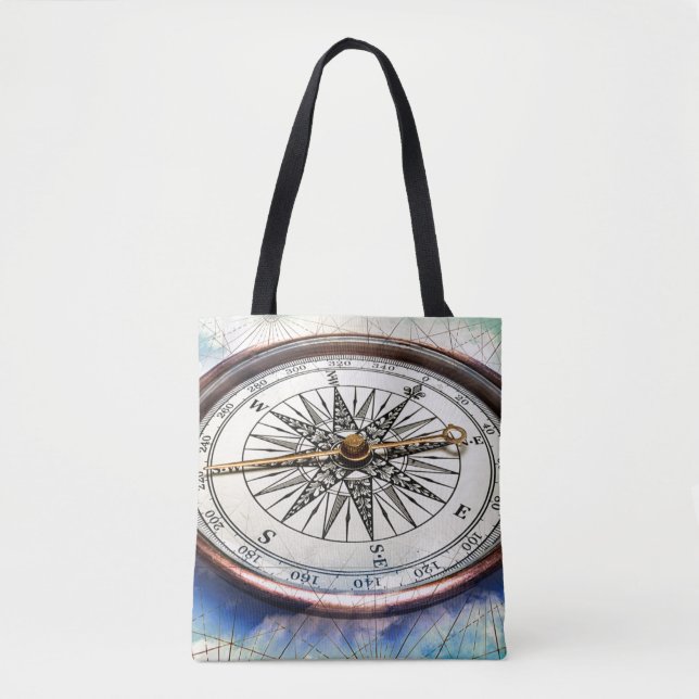 Compass Clouds Tote Bag (Front)