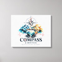 Compass Coffee Mountain Canvas Art