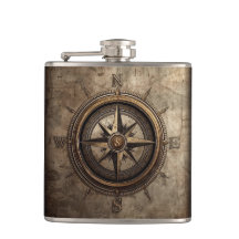 Compass designed flask