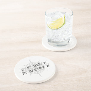 Compass GPS Home Coordinates Coaster